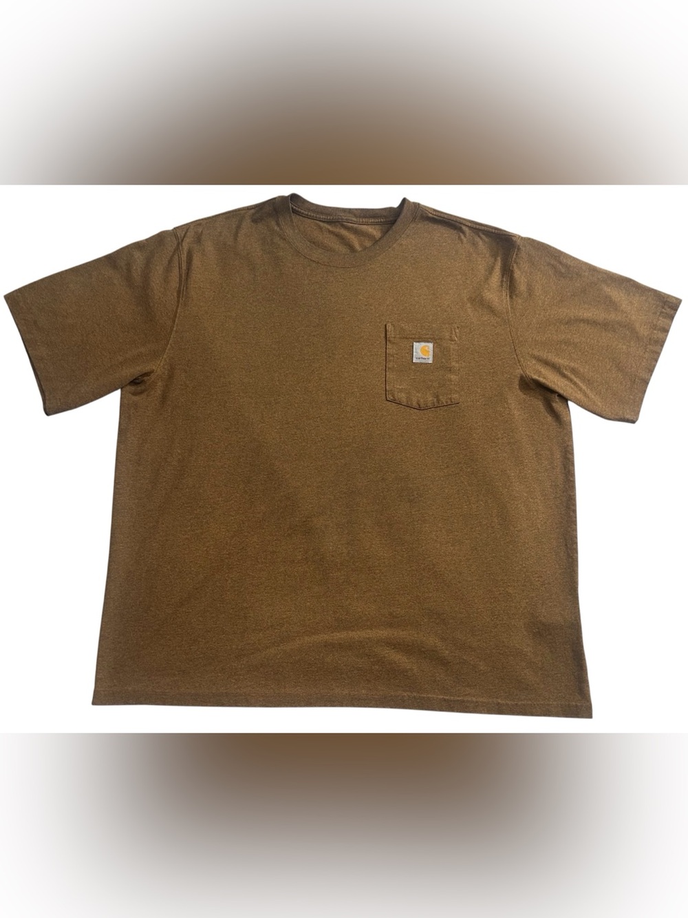 Carhartt Men’s Iconic Short Sleeve Pocket T Shirt Brown Size 3XL Loose Fit